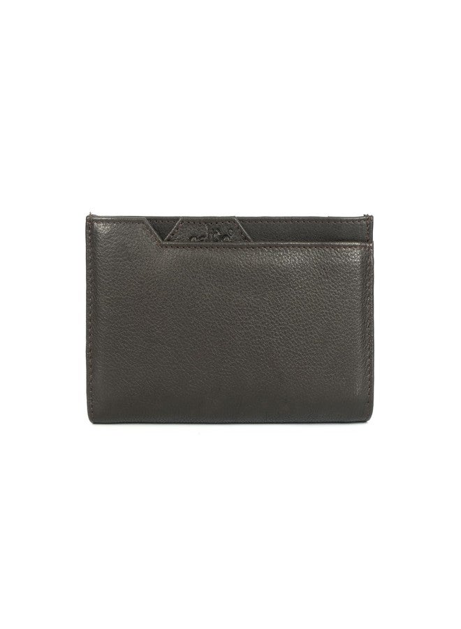 Celtic Genuine Leather Long Clutch Wallet with Snap Closure & Wrist Strap - Brown - Image 1